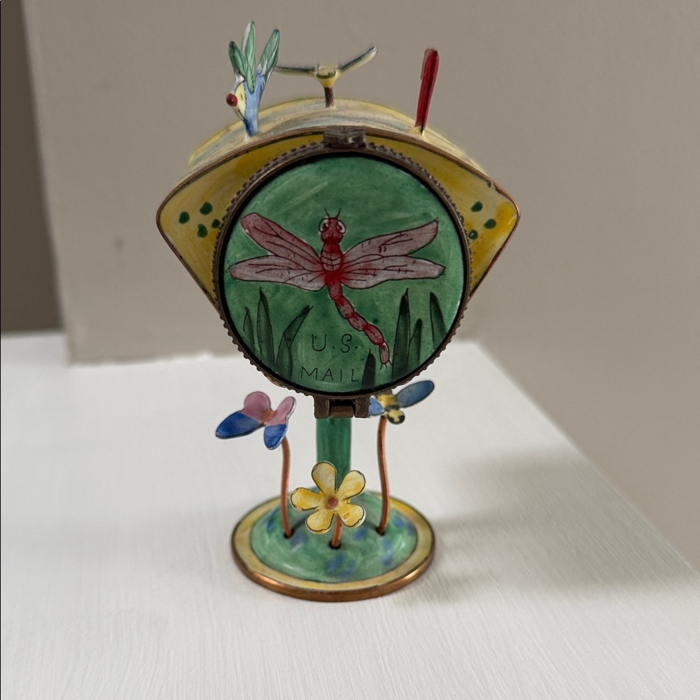 Colorful Dragonfly Mailbox Art Piece